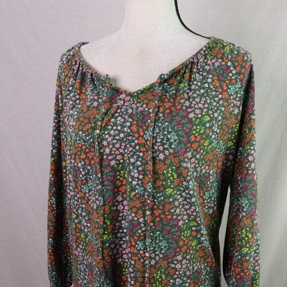 Lands End | Floral 3/4 Sleeve Tunic Top Medium - Picture 3 of 7